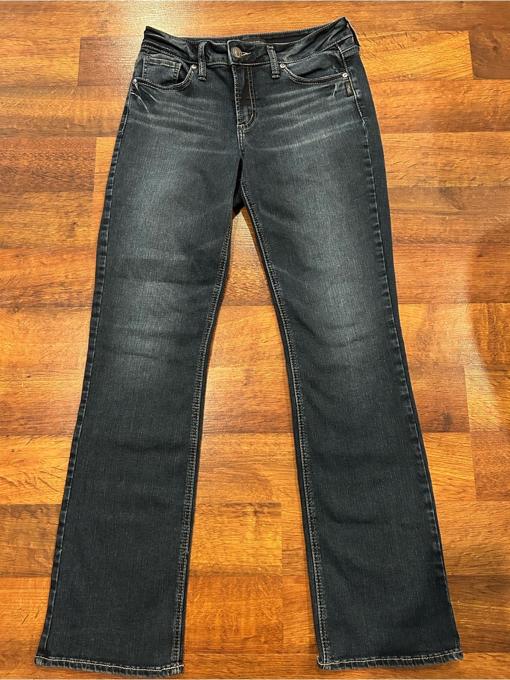 Silver Jeans Suki Slim Boot Jeans Women’s 30 Dark Wash Cotton Blend Mid-Rise